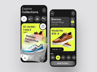 Shoes App Design Concept app design 2024 best design 2024 creative design eccomerce app shoe top design trend2024