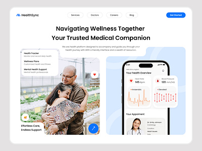 Medical Companion Landing Page clean doctor header health landing page medical ui design ux design website wellness white space