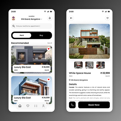 Real Estate Mobile App dailyui esate figma mobileapp real realestate ui uidesign uiux uiuxdesign ux uxdesign