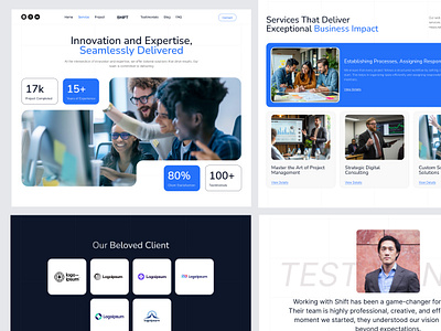 Shift - Service Page agency agency profile branding business clean company company profile design landing page minimalist portfolio product design service service page ui ux web app web design website