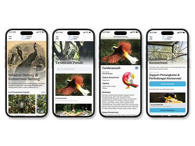 Aviary Bird Conservation App - UI/UX Design and Research 🐦🌿 appdesign conservationapp designexploration designforgood designthinking endangeredspecies figmadesign mobileappdesign prototyping responsivedesign sustainabledesign uiuxdesign usabilitytesting userexperience uxresearch wildlifeconservation