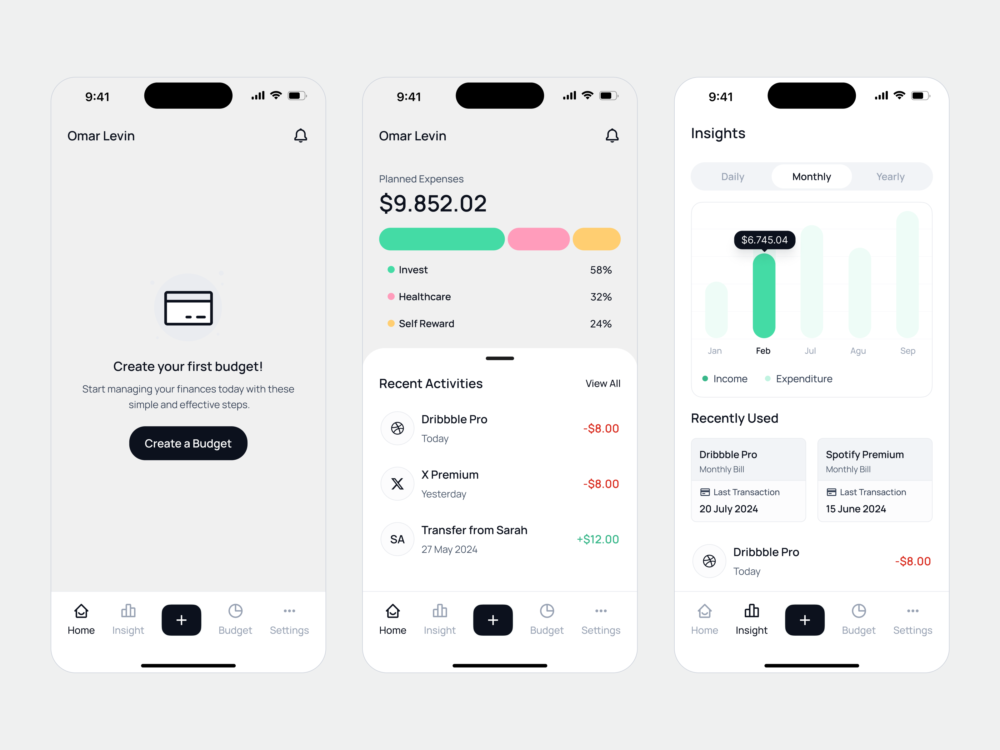 Example of Personal Spending Tracker - Mobile App