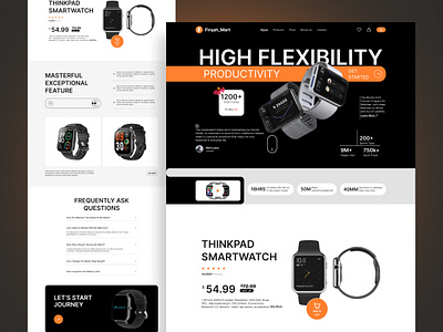 Smart Watch Website Landing Page | Watch Landing Page apple watch branding clock design ecommerce website fashion illustration landing page logo shopping smart watch smart watch landing page store time ui uiux watch watch landing page watch store watch website