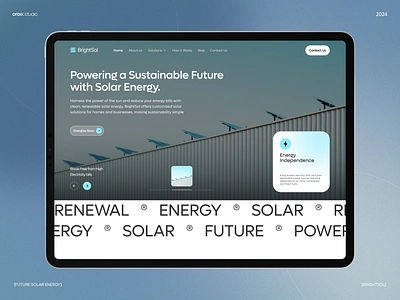 BrightSol | Solar Panel Renewable Energy Website | Orbix Studio ecofriendly electricity energy energy saving environmental green energy homepage landingpage nature orbix studio power renewable solar panel solar power sun sustainable ui ux web design website