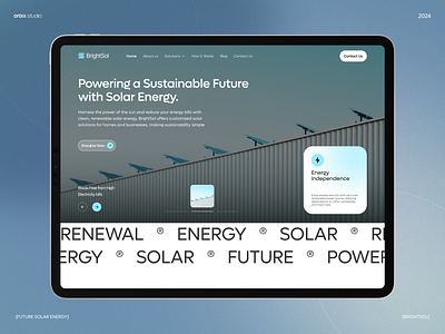 BrightSol | Solar Panel Renewable Energy Website | Orbix Studio ecofriendly electricity energy energy saving environmental green energy homepage landingpage nature orbix studio power renewable solar panel solar power sun sustainable ui ux web design website