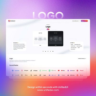 Logo - UnifiedUI component components design figma minimal properties ui ui design unified ui unifiedui ux web design website