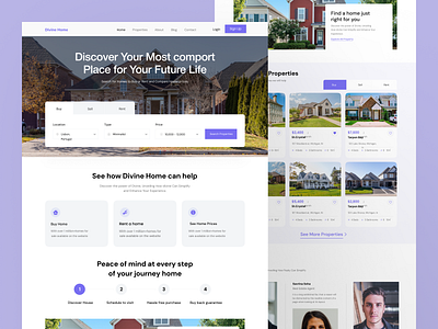 Real-Estate Landingpage branding bussness buy home detaile property home website interface design minimal property reakestae landingpage realestae websire rent home sell home website single landingpage uiux website design