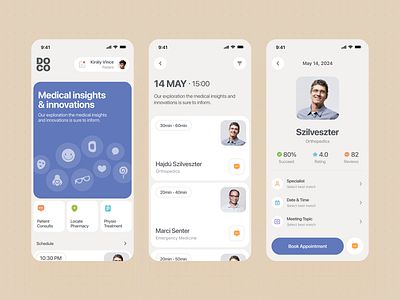 DOCO - Doctor Consultancy Mobile App MVP app app design branding design doctor doctors health healthcare app ios medical app medical interface minimal mvp patient product design sajon schedule ui ui design ux