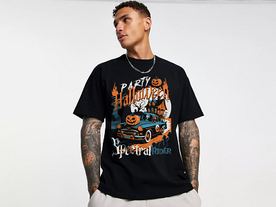 Halloween T-shirt Design | Halloween Car T Shirt apparel design clothing design graphic design halloween halloween car t shirt halloween t shirt halloween t shirt design illustration print streetwear summer t shirt t shirt t shirt design t shirt illustration t shirt mockup t shirts tshirt tshirt design tshirtdesign typography t shirt