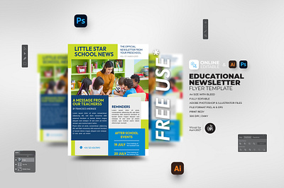 Educational Newsletter Template aam360 aam3sixty academic newsletter template classroom newsletter design concept design education newsletter layout educational newsletter template flyer template free flyer illustration logo school event newsletter template school newsletter design student newsletter template teacher communication newsletter teacher newsletter template university newsletter template