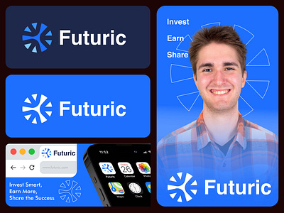 Futuric - Logo Design app icon blockchain brand brand identity branding consulting design earn gradient icon identity invest logo logo design logodesign marketing share simple symbol web3