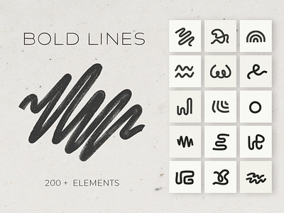 BOLD lines collection banner bold brush grunge line stroke texture wall art