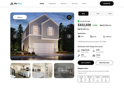 Real Estate Listings Website ui