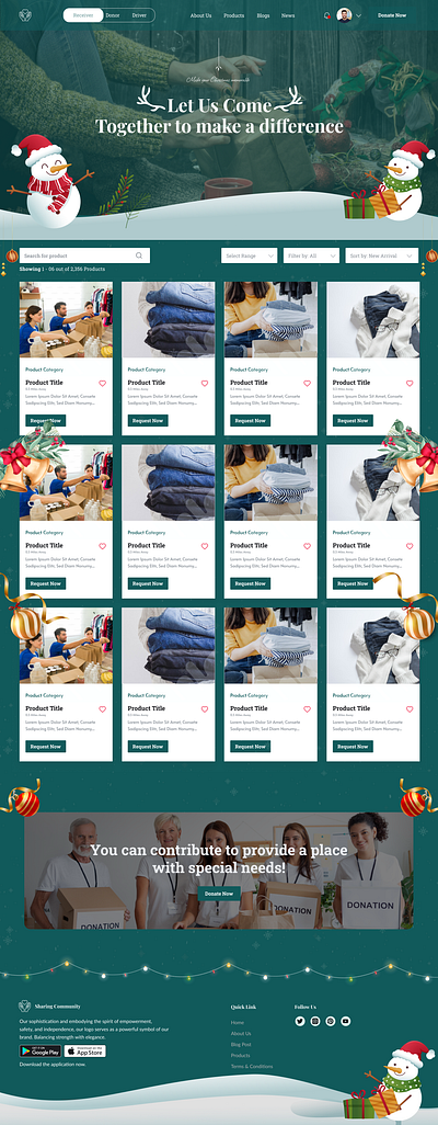 Christmas-themed look and feel for a product listing page chirstam look figma listing page ux