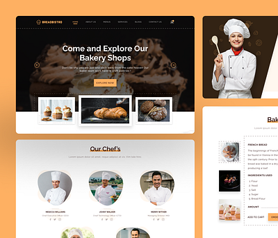 Bakery Shop Landing Page baked food bakery cookies creative dessert foodwebsite logo shop sweet uidesign