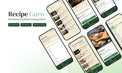 Recipe Guru ai cooking cooking app cooking mobile app ingredients app mobile app product design recipes recipes app ui