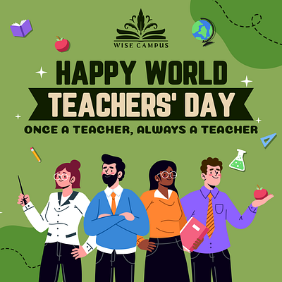 Happy World Teachers Day app branding design graphic design illustration logo typography ui ux vector