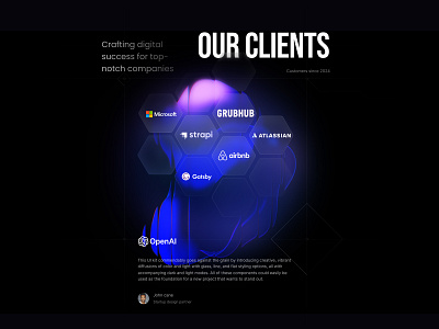 Our Clients - Trusted By the Best 3d airhub animation branding chatgpt companies glassmorphism graphic design gruhub illustration logos microsoft motion graphics open ai our clients testimonial trusted by ui user interface vector