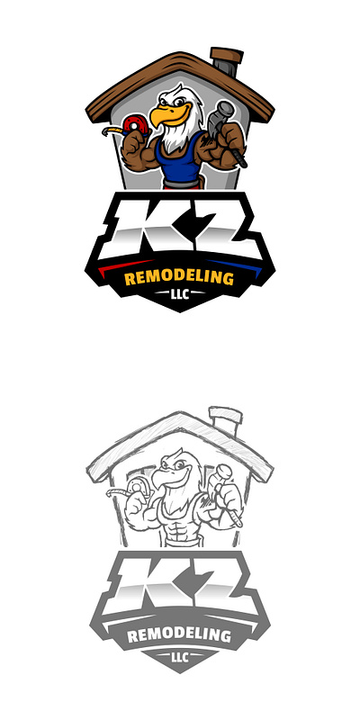 Design Project - KZ remodeling animation branding business cartoon design graphic design illustration isolated logo ui vector white