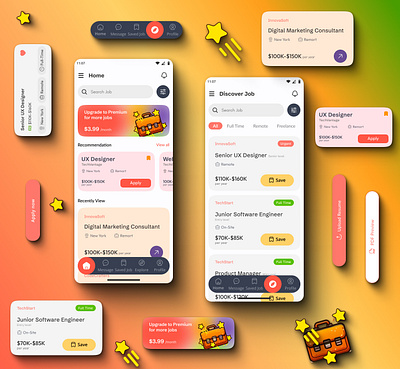 Job Finding app app desing dribbbleshots figma jobapplication jobfinder jobfinding jobfindingapp jobsearch jobseeker mobileappdesign ui uidesign ux