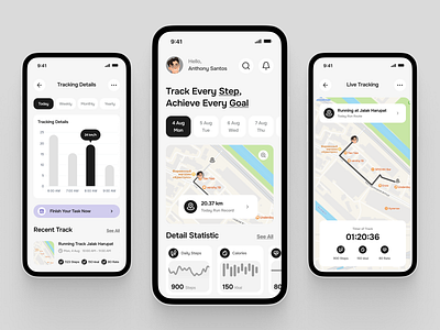 Running Tracker App activity activity app activity tracker app daily task app fitness app gym gym app health app jogging management app personal trainer running app sport task task management app tracking app trainer app training uiux workout app