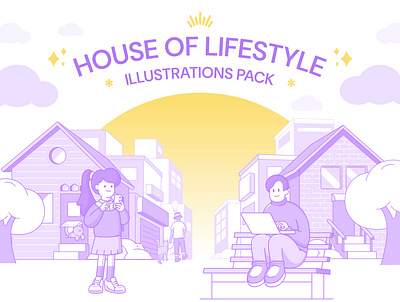 House of lifestyle illustration banner construction cute illustration free hand illustration logo mockup property real estate rent house sale rent ui design webdesign webillustration website