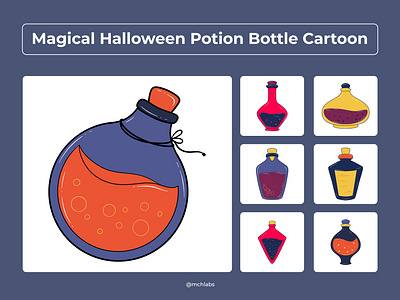 Magical Halloween Potion Bottle Cartoon cartoon decoration halloween illustration potion witch