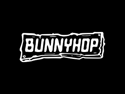 Bunnyhop Logotype bmx branding custom cut design extreme filip illustration komorowski lettering logo logotype magic script sport typo typography vector wood