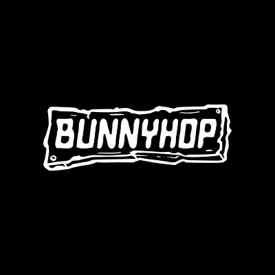 Bunnyhop Logotype bmx branding custom cut design extreme filip illustration komorowski lettering logo logotype magic script sport typo typography vector wood