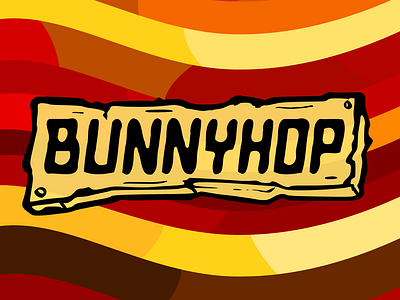 Bunnyhop Logotype adventure bike bmx branding cut cycling design komorowski lettering letters logotype magic script sport typo typography vector wood youth