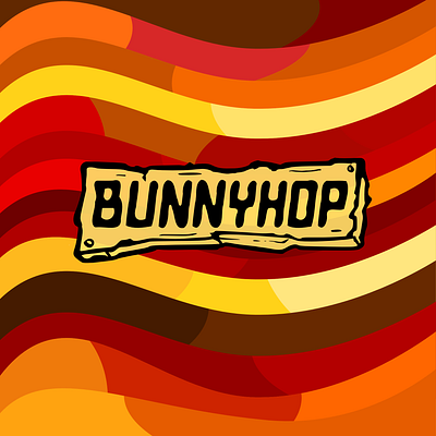 Bunnyhop Logotype adventure bike bmx branding cut cycling design komorowski lettering letters logotype magic script sport typo typography vector wood youth