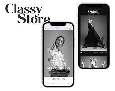 Classy Store (Fashion App) app design ui ux