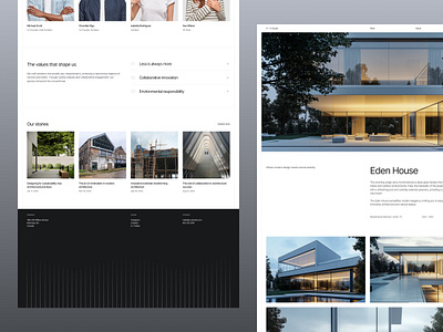 Web Design / A — E Studio architect architecture blocks design system desktop footer grid house landing page layout portfolio real estate section simple studio ui ux web web design website