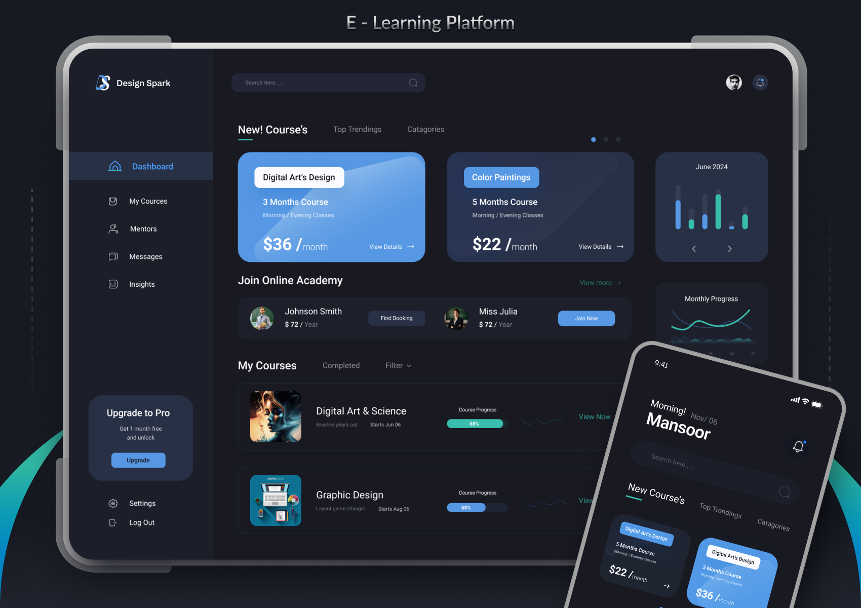 E-Learning IOS dashboard ui ux application design appdesign application branding dashboard designer elearning illustration ios mobileapplication prototype uiux webdesign website مصمم تطبيقات موبايل مصمم مواقع إلكترونية