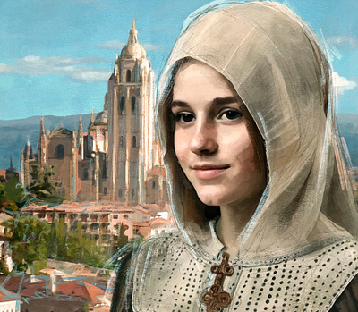 Queen Isabella the Catholic as a child cathedral isabellathecatholic mentiradeloro oilpainting portrait segovia tradigital tradigitalart