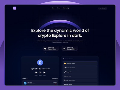 Crypto Landing Page crypto crypto landing page cryptocurrency landing page ui ui ux web3