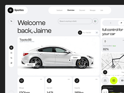 Sporties - Automotive Dashboard automotive clean dashboard dashboard design figma graphs simple ui ui design user user ui