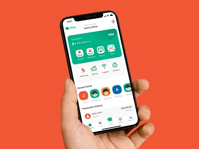 Uang - Mobile Banking App app bank clean design digital payment e wallet finance investment mobile mobile app modern money payment transfer ui ux visual design