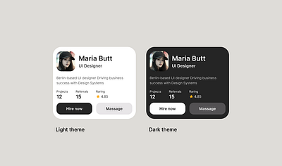 Talent detail card card ui ui ui design ux