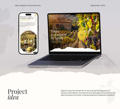 Website. Winery tours in Spain design lending minimalism tilda typography ui ux web