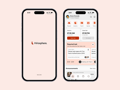 Hirosphere: Running Your Team Just Got Fun analytics bento bento design brand identity clean design colorful design dynamic island employee employee management homepage hris ios design logo design mobile apps profiles splash screen task management team management ui design widget