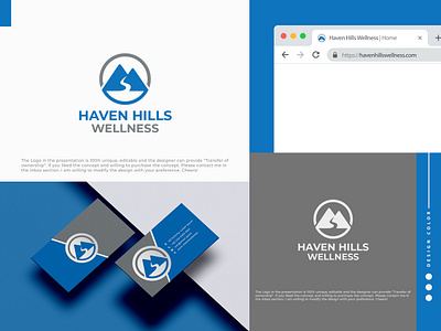 Mountain Logo design for Haven Hills branding brandingdesign brandstyleguide design favicon graphic design illustration logo logodesign minimalist logo mountainlogo spalogo ui vector wellnesslogo yogalogo