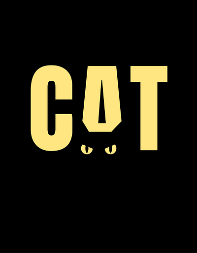 Black Yellow Modern Minimalist Cat T-shirt Design branding graphic design motion graphics