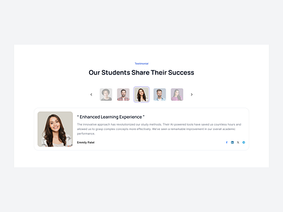 Tailwind testimonial carousel with top thumbnail images client feedback testimonial ui user review ux design