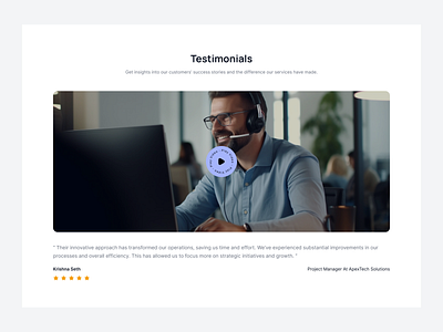 Video cover testimonials client feedback testimonial ui user feedback user review video