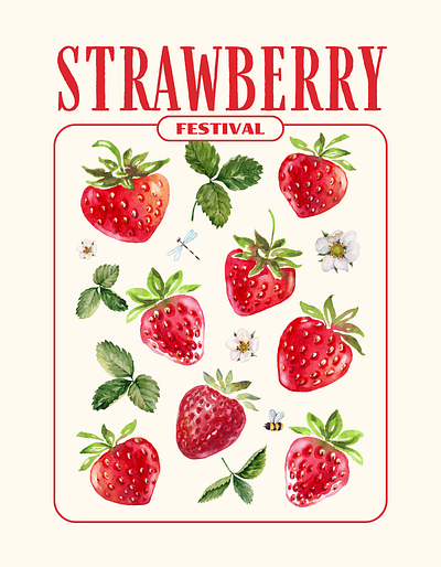 Strawberry Festival 3d branding graphic design logo motion graphics ui