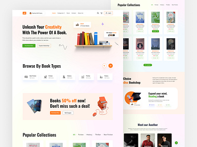 Book Selling website Shopify store landing page design book book landing page book sale book sale website branding design ebook ecommerce ecommerce landing page education website landing page design product landing page reading shopify store shopify website ui ui kit ux design web design website design