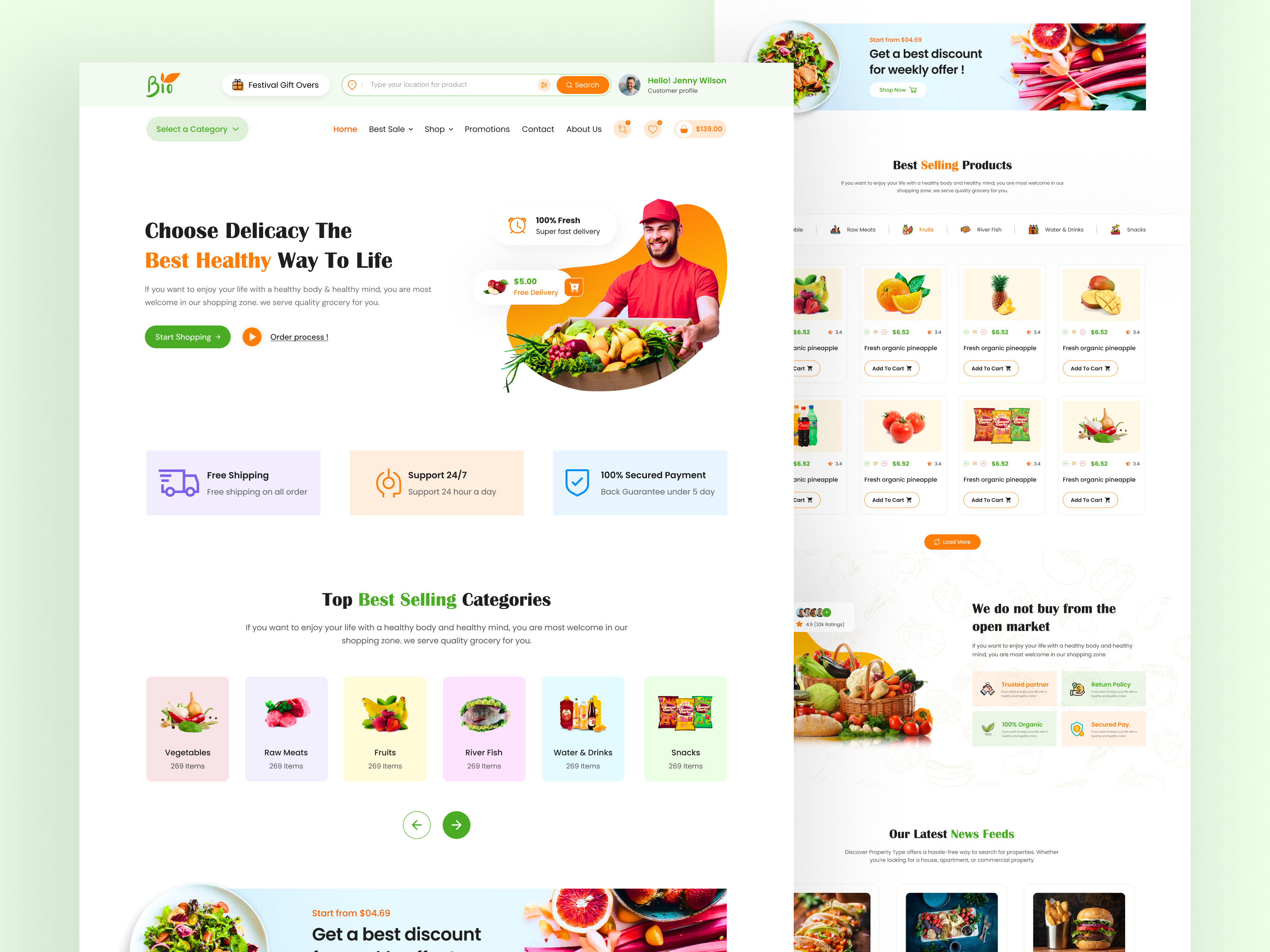 Grocery Website Shopify Store Landing Page Design branding design ecommerce ecommerce landing page ecommerce website grocery landing page grocery shop grocery web ui grocery website homepage landing page design online store product landing page shopify store shopify website ui ui kit ux design web design website design
