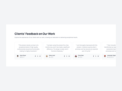 Client testimonial partial slider carousel design client feedback quote desid testimonial user review ux design
