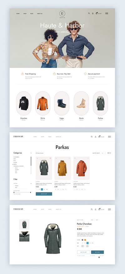 Website design for Urbanscape online store app design design ui ui design ux web app webdesign website